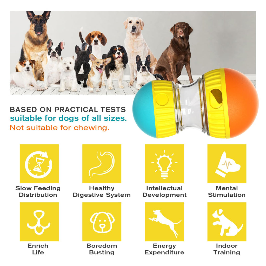 BSISUERM Dog Puzzle Toy Adjustable Treat Dispensing Ball Food Dispenser Tough Slow Feeder Puppy Enrichment Training Toy Pet Interactive Chase Toys for Small Medium Large Dogs to Keep Them Busy, Green