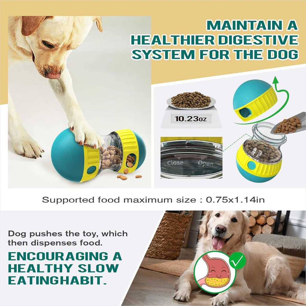 BSISUERM Dog Puzzle Toy Adjustable Treat Dispensing Ball Food Dispenser Tough Slow Feeder Puppy Enrichment Training Toy Pet Interactive Chase Toys for Small Medium Large Dogs to Keep Them Busy, Green