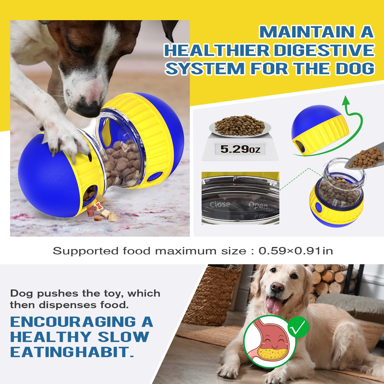 BSISUERM Dog Puzzle Toy Adjustable Treat Dispensing Ball Food Dispenser Tough Slow Feeder Puppy Enrichment Training Toy Pet Interactive Chase Toys for Small Medium Large Dogs to Keep Them Busy, Green