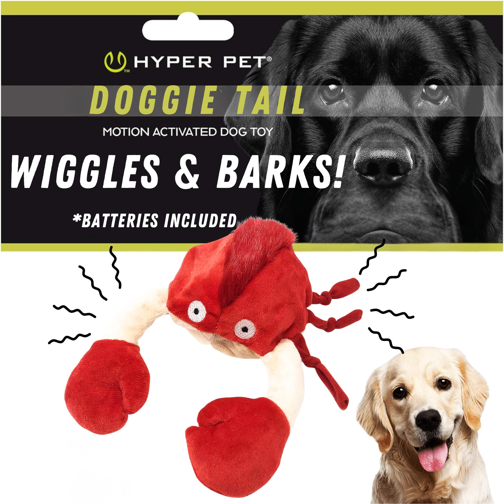 Hyper Pet Doggie Tail & Unicorn Pal Interactive Plush Dog Toys - 2 Pack Value Pack (Interactive Toy that Wiggles, Vibrates & Barks Dog Toys for Boredom & Stimulating Play) Colors May Vary