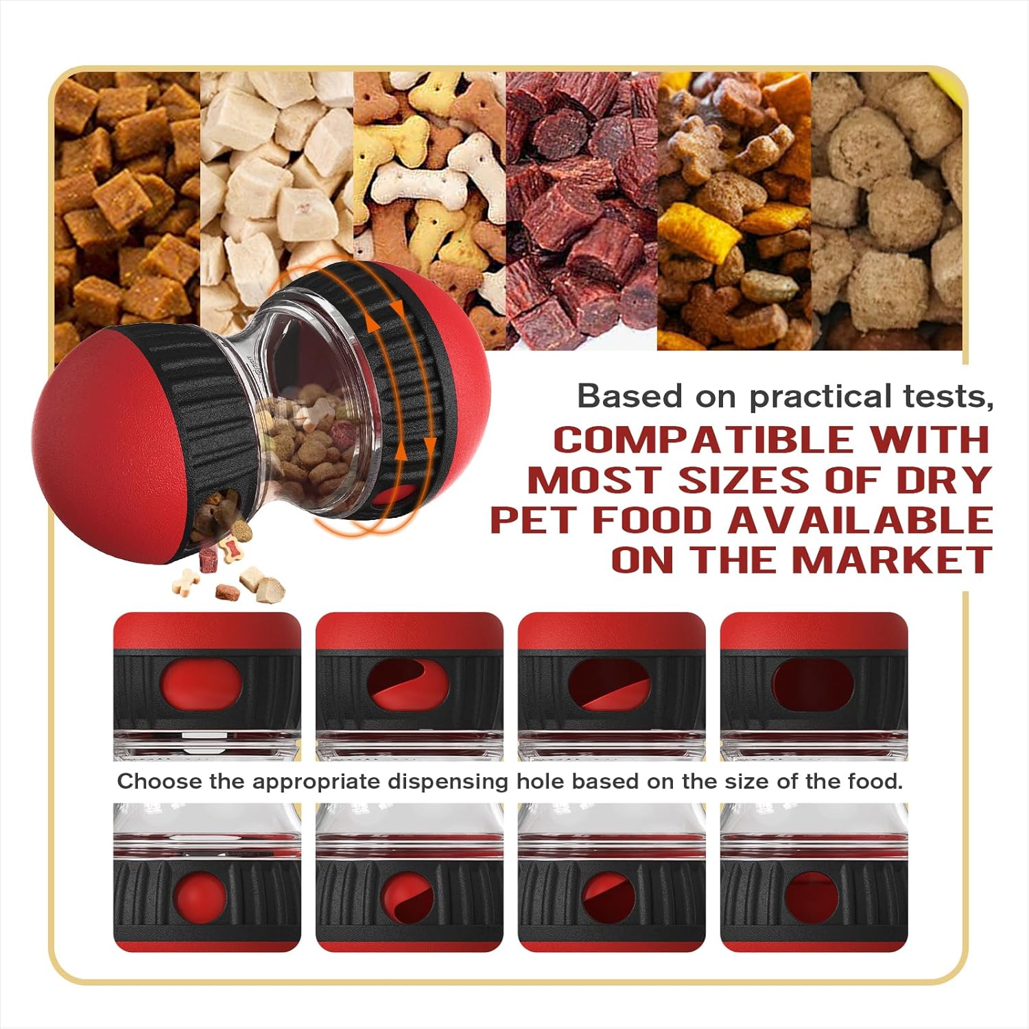BSISUERM Dog Puzzle Toy Adjustable Treat Dispensing Ball Food Dispenser Tough Slow Feeder Puppy Enrichment Training Toy Pet Interactive Chase Toys for Small Medium Large Dogs to Keep Them Busy, Green