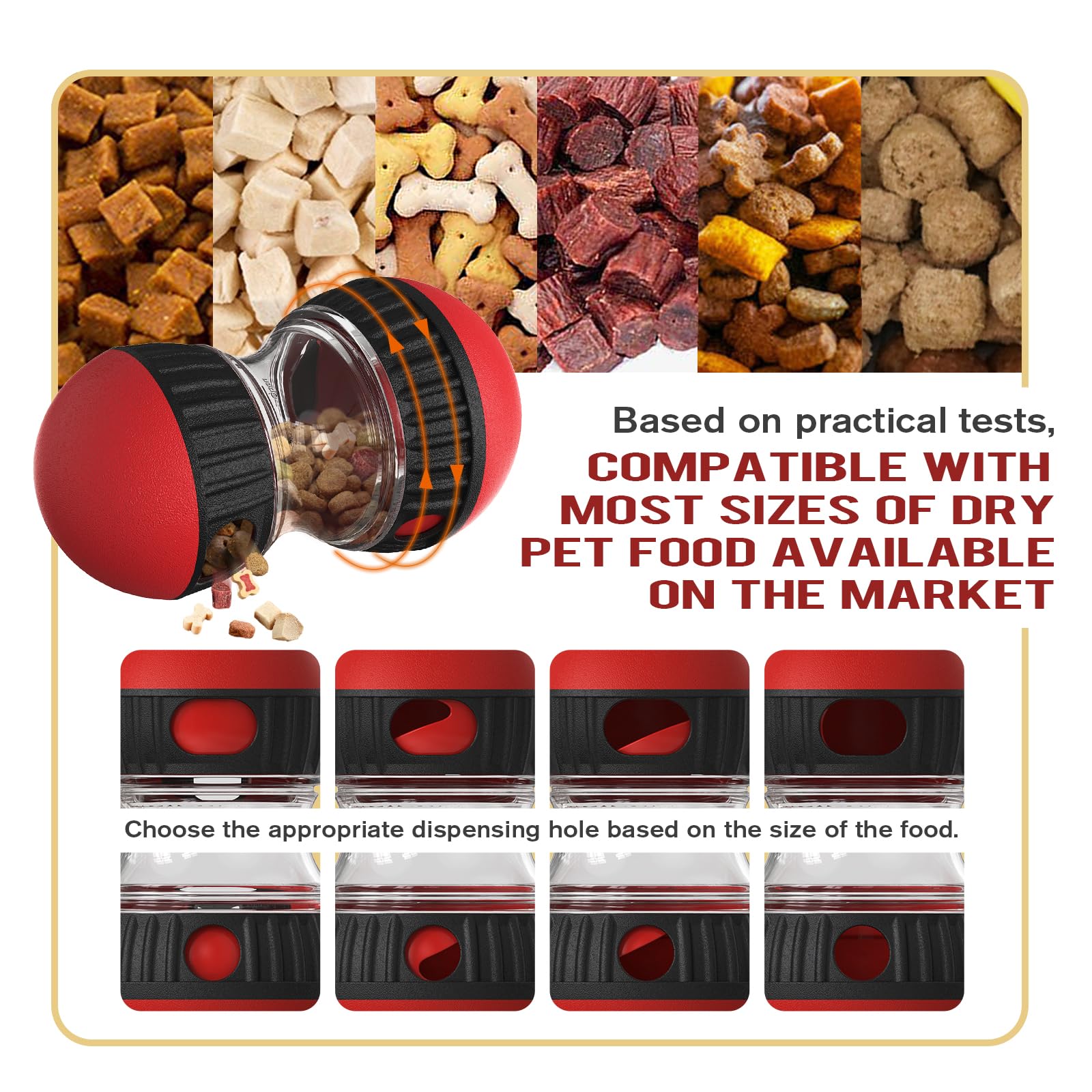 BSISUERM Dog Puzzle Toy Adjustable Treat Dispensing Ball Food Dispenser Tough Slow Feeder Puppy Enrichment Training Toy Pet Interactive Chase Toys for Small Medium Large Dogs to Keep Them Busy, Green