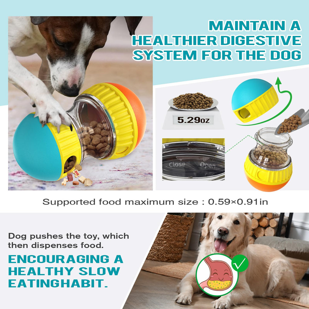 BSISUERM Dog Puzzle Toy Adjustable Treat Dispensing Ball Food Dispenser Tough Slow Feeder Puppy Enrichment Training Toy Pet Interactive Chase Toys for Small Medium Large Dogs to Keep Them Busy, Green